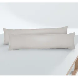 Feinjersey-Seitenschläferkissenbezug Doppelpack sturmgrau, 2x 40x145 cm