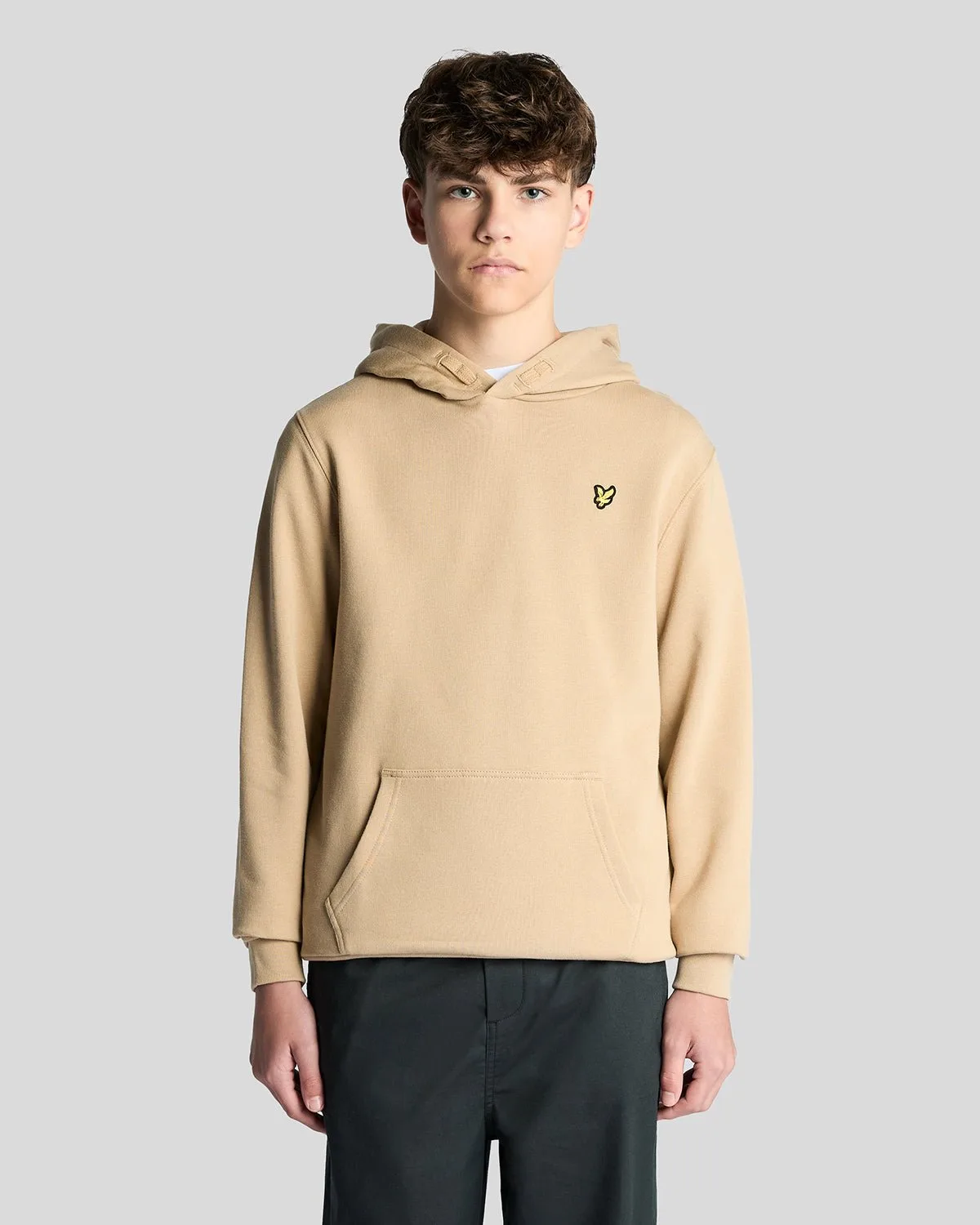 Kids' Loopback Cotton Hoodie in Yellow - Lyle & Scott - FashionsVida