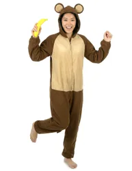 Affe Jumpsuit Damenkostüm Dschungel braun-beige
