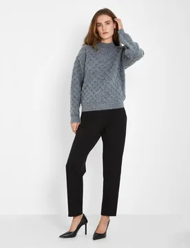 Pantalón recto de mujer con falsos bolsillos laterales - Trucco - FashionsVida
