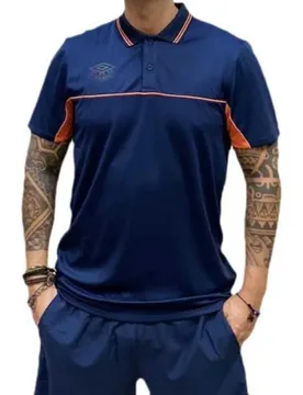 Polo à Manches Courtes Pro Training Active Dark Navy / Vermillion Orange L Homme - Umbro - FashionsVida
