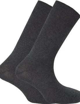 Pack de 2 pares de calcetines en algodón de hombre cortos lisos en color gris - Punto Blanco - FashionsVida
