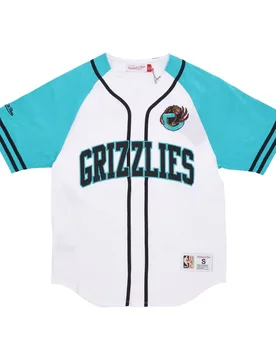 Casacca Bottoni Uomo Nba Practice Day Button Front Jersey Hardwood Classics Vangri White - Mitchell & Ness - FashionsVida