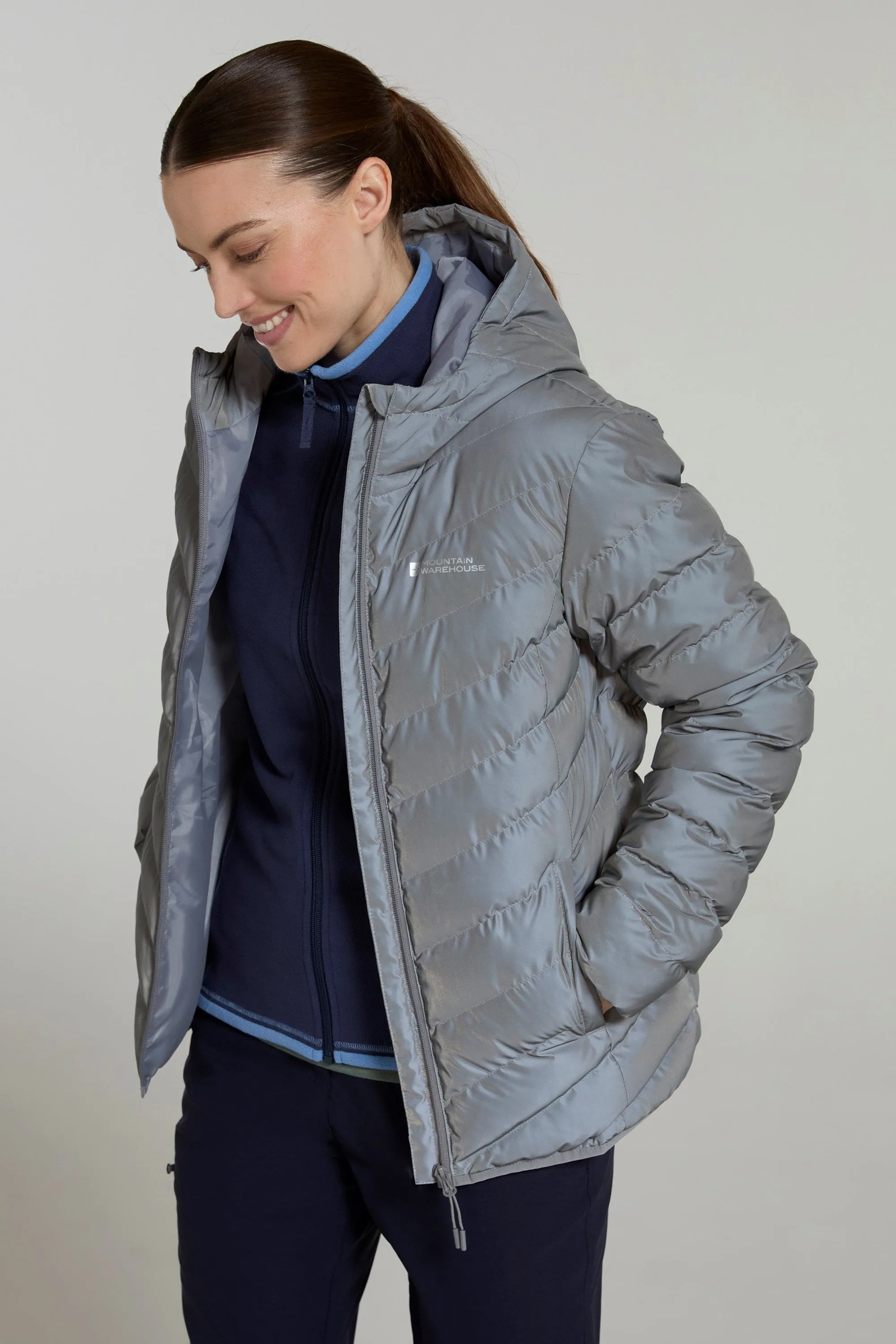 Seasons Womens Reflective Padded Jacket - Grey - Grey - Size: 16 - Mountain Warehouse - FashionsVida