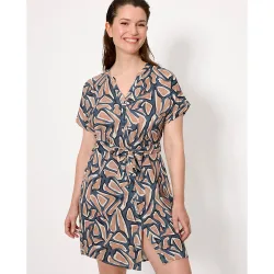 Vestidos de playa camisero manga corta estampado