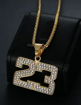 Hip Hop Basketball 23 Number Iced Out Shiny CZ Pendant Men Gold Silver Color Stainless Steel Fans Necklace for Women Jewelry - Aliexpress - FashionsVida