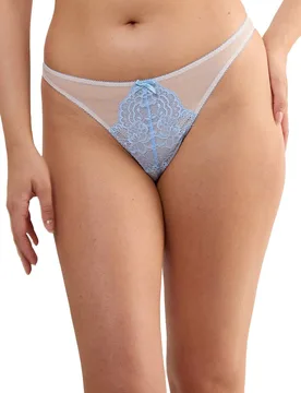Women's Stephanie Peach & Blue Lace 'Thong' in Light Blue Size: 14 - Light Blue - Size: 14 - Playful Promises - FashionsVida