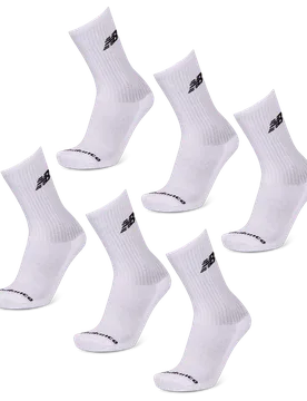 Crew 6 Pack Unisex Socken - Weiß - Größe 35-38 - Baumwolle White 35-38 - New Balance - FashionsVida