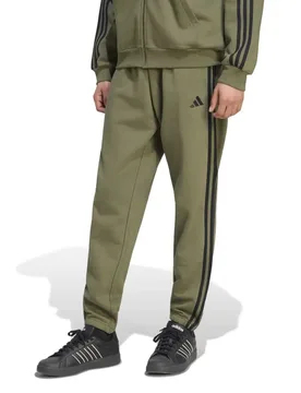 Joggers Essentials 3 Stripes Fleece Tapered Cuffed Olive Four / Black M - Adidas - FashionsVida