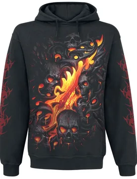 Gothic Kapuzenpullover - Skull Lava - M bis XXL - für Männer - Größe L - schwarz - Männer - male - Spiral - FashionsVida