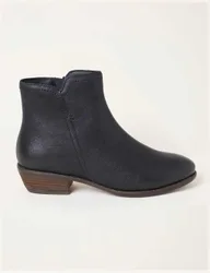 Leather Block Heel Ankle Boots Black female