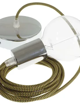 Cables Suspension Luminaire Rz24 Zigzag 1 M Gold / Black / Chrome Plated One Size - Creative - FashionsVida