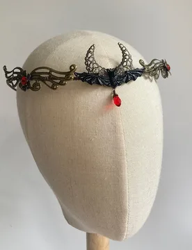 Black red moon crown with wings Vampire crown Gothic headpiece Dark elven crown Goth tiara - Aliexpress - FashionsVida