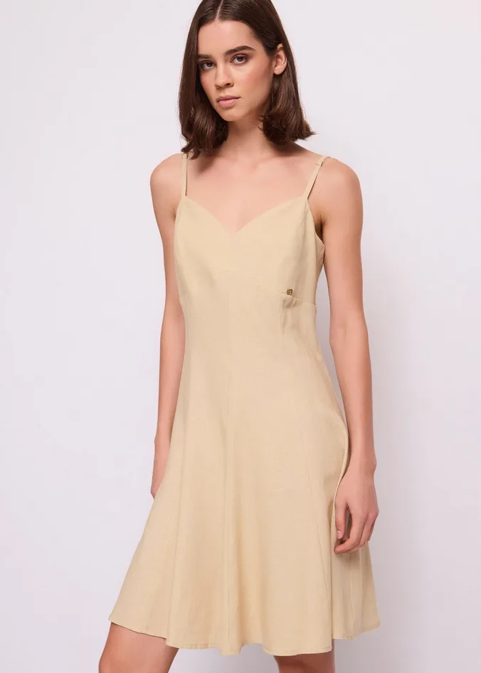 GAUDI abito in lino donna beige - Gaudi - FashionsVida