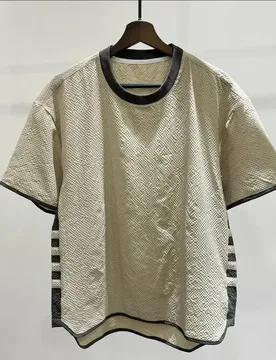 Men's Short Sleeve T-Shirt with Moire Texture and Black Trim Round Neck Casual Top for Summer Daily Wear - Aliexpress - FashionsVida