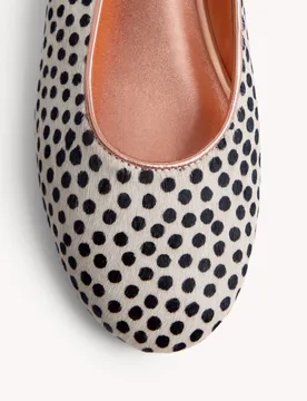 Bailarinas planas de mujer de piel con estampado e interior metalizado - Gioseppo - FashionsVida