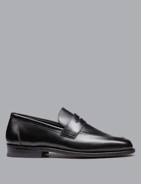 Leather Slip On Loafers Black male - Charles Tyrwhitt - FashionsVida