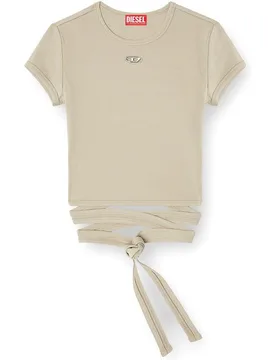 Camiseta de mujer de manga corta con cordones en cintura - Diesel - FashionsVida