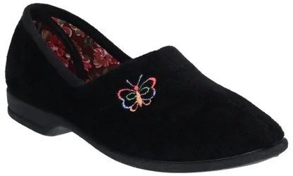 Bouquet Womens Slipper - Black - Size Uk 8