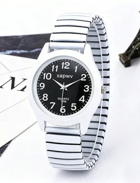 Pieza Reloj de mujer con banda elástica redonda, escala de números arábigos, minimalista, de negocios, elegante, de cuarzo, de pulsera Unitalla - Shein - FashionsVida