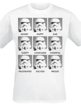 Disney T-Shirt - Stormtrooper - Emotions - S bis 5XL - für Männer - Größe 3XL - weiß - Lizenzierter Fanartikel - Männer - male - Star Wars - FashionsVida
