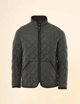 Chaqueta de hombre 100% lana en oliva oscuro - Wickett Jones - FashionsVida
