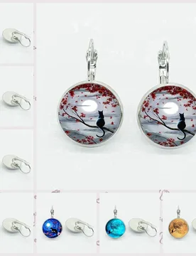 Cat Earrings on A Branch, Cute Cat Background Earrings, Ladies Jewelry - Aliexpress - FashionsVida