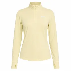 Womens Dri-Fit Trail Longsleeve 1/2-Zip Yellow Top - Cream - Size X-Small