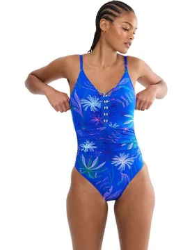Bañador con copas flotantes de secado rápido, fruncido frontal y tirantes ajustables - Triumph - FashionsVida