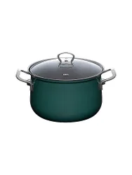 Fleischtopf mit Glasdeckel TEAL 24cm/6l Blaugruen petrol
