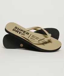 Superdry Damen Creme Vegane Flip-flops mit Logo-druck, Größe: S - Größe: S