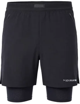 Sparring Club 2in1 Mens Black Shorts - Size Small - BOXRAW - FashionsVida