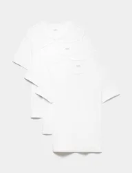 Pack Essential Cotton T-Shirt Vests White male