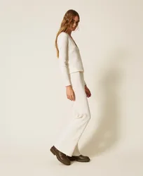 Pantalon en maille côtelée