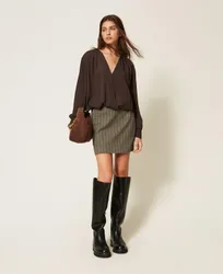 Blouse double usage en crêpe de Chine