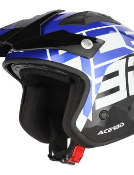 Casco Moto Jet Aria 2206 Graphic Nero Blu taglia XL - Acerbis - FashionsVida