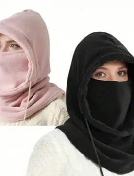 Gorro de invierno cálido y a prueba de viento unisex, gorro de forro polar para exteriores, pasamontañas a prueba de viento, adecuado para ciclismo - Shein - FashionsVida