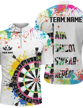 Custom Name Darts Camo Vintage Flame Graffiti Tattoo Retro 3DPrint Harajuku Summer Funny Short Sleeves Zip Polo Shirts Jersey A7 - Aliexpress - FashionsVida