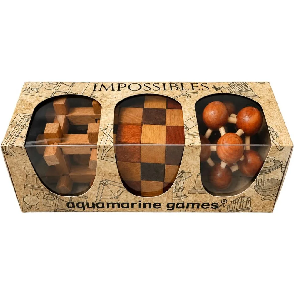 Pack 3 rompecabezas Games de madera - AQUAMARINE - FashionsVida