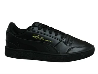 X Ralph Sampson Lo Black Leather Low Lace Up Mens Trainers 370846 09 - Size Uk 4