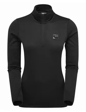 Womens Ladies Fleece Half Zip Top With Thumb Loops Winter Hiking Wear - Black - Size 10 Uk - Sprayway - FashionsVida