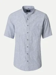 Hemd aus Leinen-Mix Blau XL