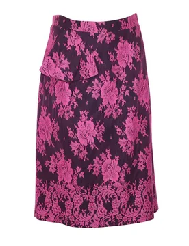 Women's Preloved Shawna Floral Lace Skirt in Pink Viscose Size: 42 - Pink - Size: 42 - Erdem - FashionsVida