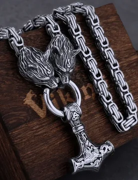 Men's Stainless Steel Viking Celtic Wolf Amulet Thor's Hammer Necklace Set Retro Trend Jewelry Accessories Gift - Aliexpress - FashionsVida