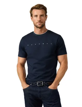 Maglietta A Maniche Corte Hm5000151 Navy M - Hackett - FashionsVida