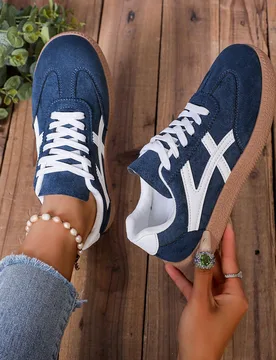 Nuevos zapatos deportivos casuales de moda versátiles de entrenamiento alemán de ante sintético con cordones para mujer, zapatos de estudiante, zap - Shein - FashionsVida