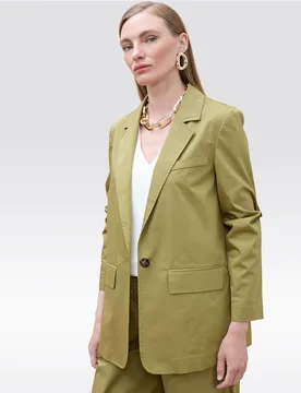 Blazer de mujer recta con cierre de botón - Lola Casademunt - FashionsVida