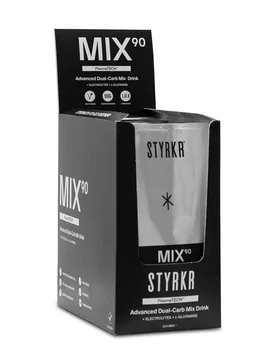 Scatola Di Bevanda Energetica Monodose Mix90 Dual-carb 95g 12 Unità Black / Silver - Styrkr - FashionsVida