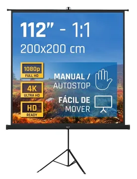 Écran De Projection Avec Trépied 200x200 Cm 112´´ White One Size unisex - Iggual Monitos - FashionsVida