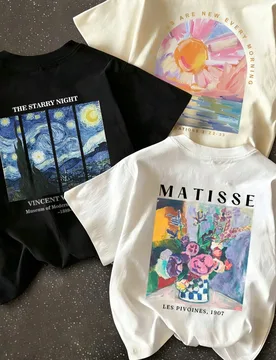 Piezas Camiseta de manga corta con cuello redondo, suelta y versátil, con estampado lindo y casual para mujer, uso diario & vacaciones de verano, est - Shein - FashionsVida